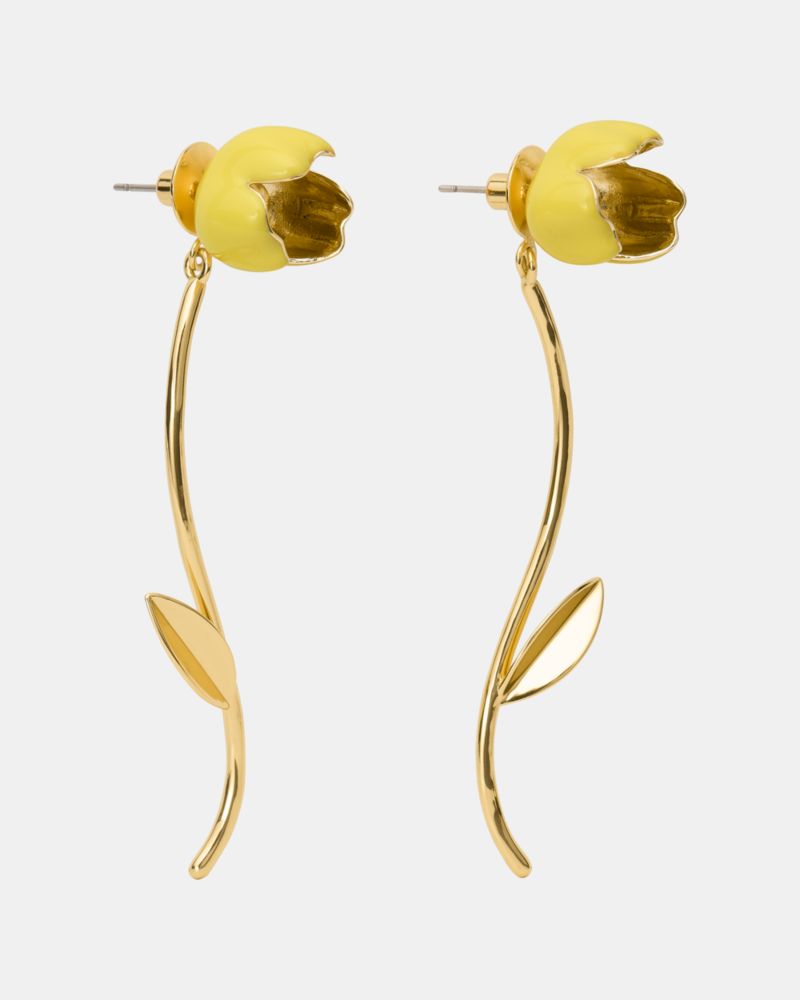 Golden Bloom Floral Statement Earrings
