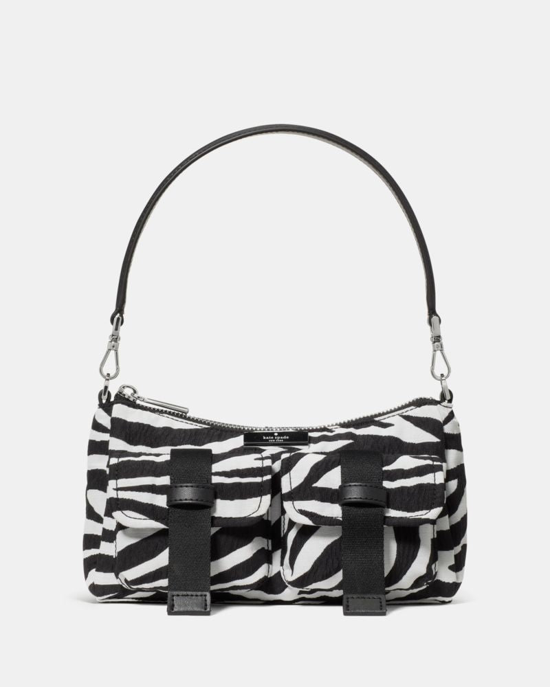 KateSpade Carter Zebra Cargo Crossbody Bag Black Multi