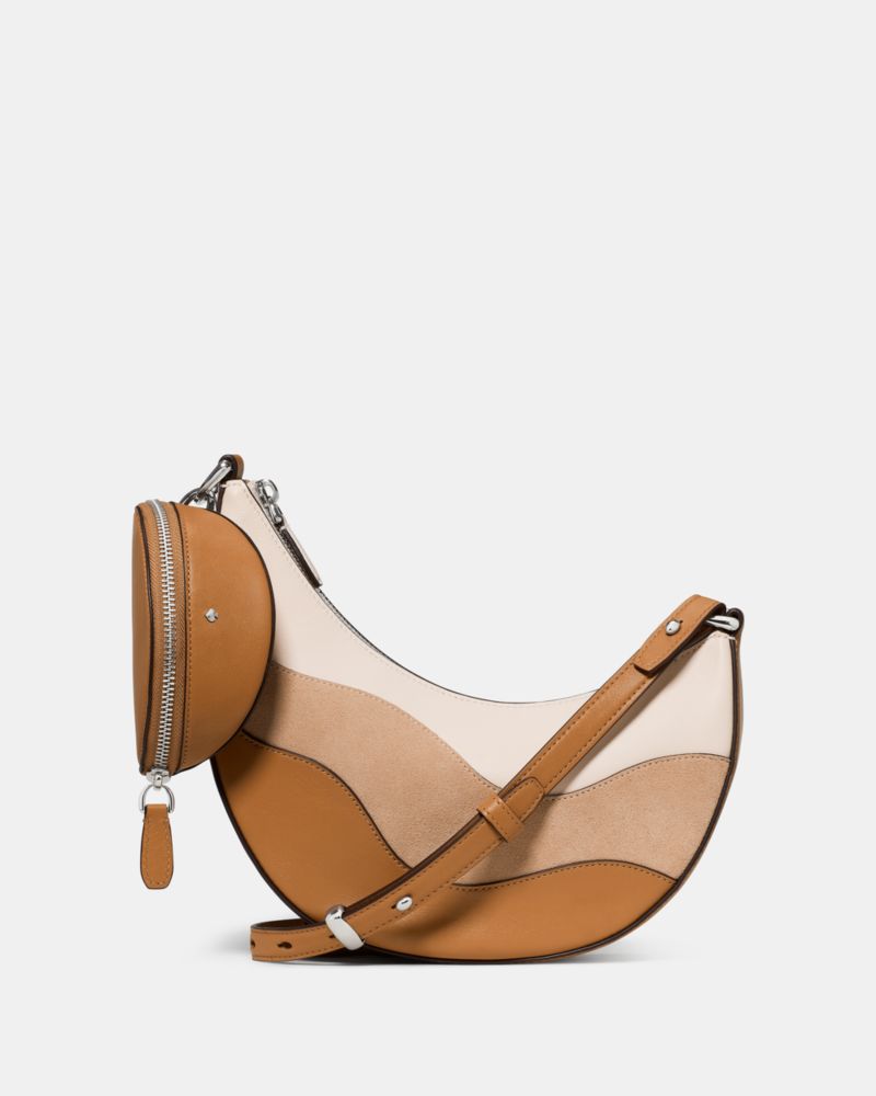 Duo Wavy Suede Crossbody Bag
