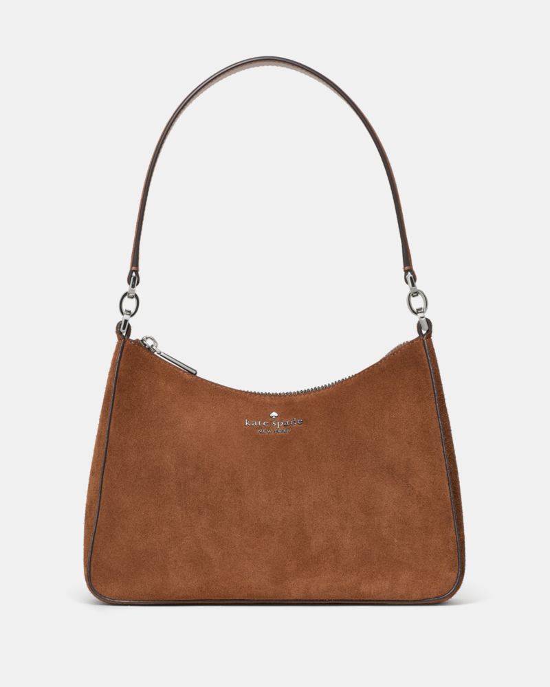 KateSpade Margot Suede Shoulder Bag Warm Gingerbread