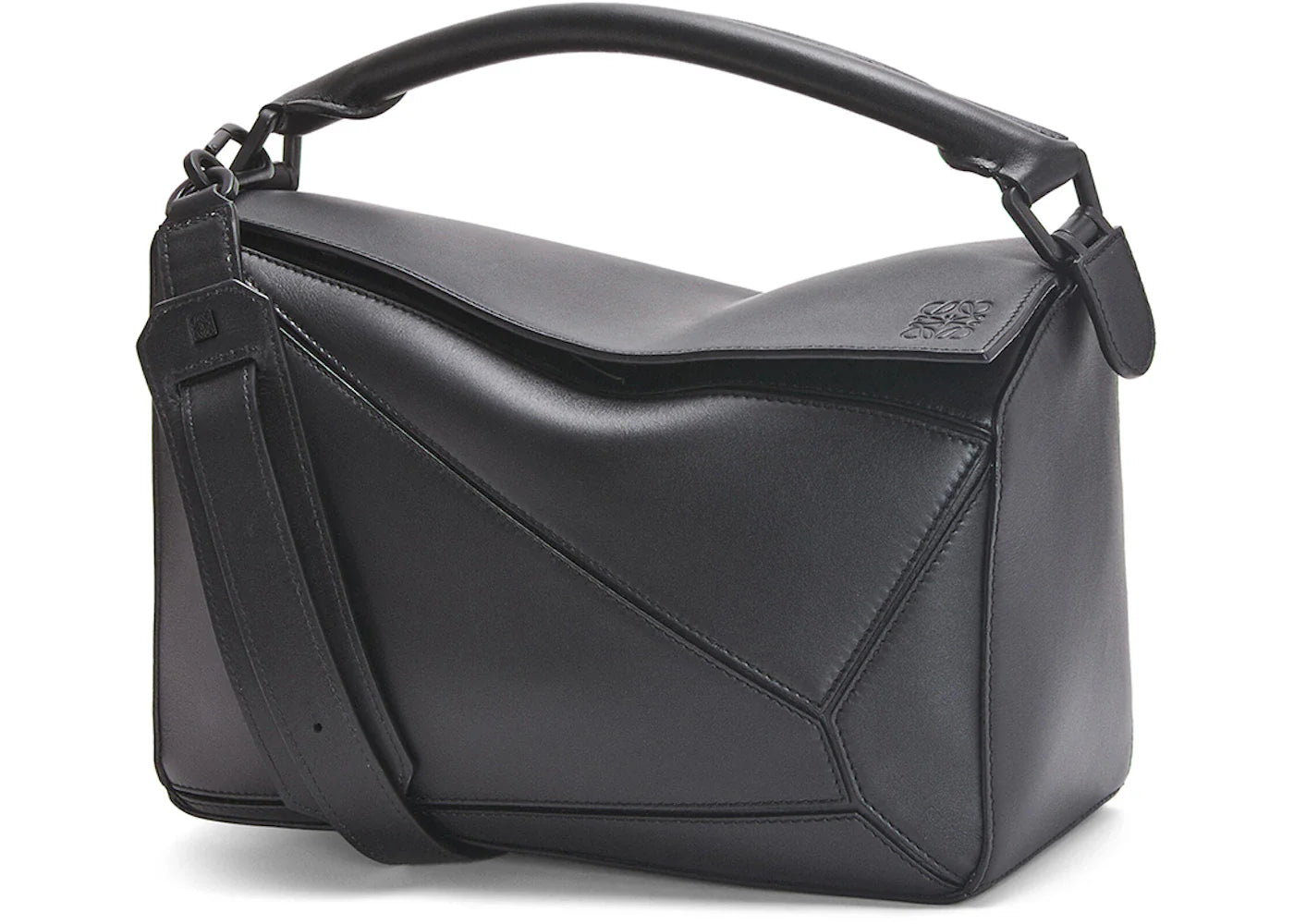 Loewe Puzzle Bag In Satin Calfskin Black