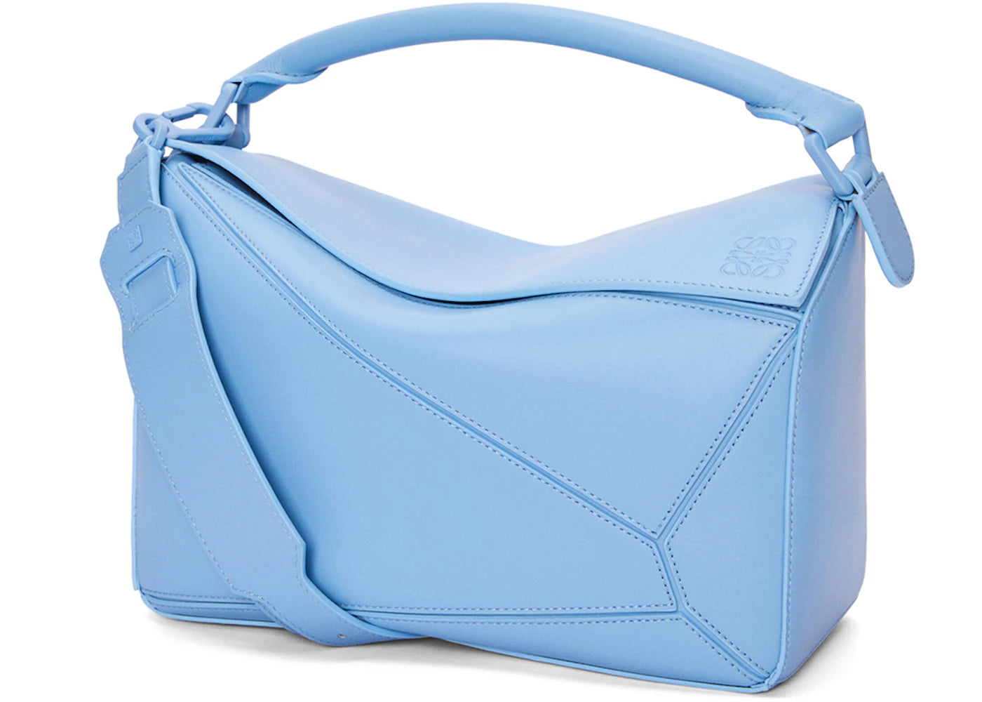 LOEWE Puzzle Bag In Satin Calfskin Olympic Blue