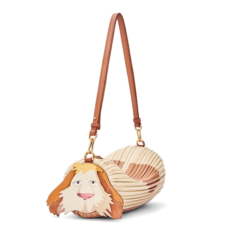 Loewe x Howls Heen Bracelet Pouch In Pleated Nappa Rust