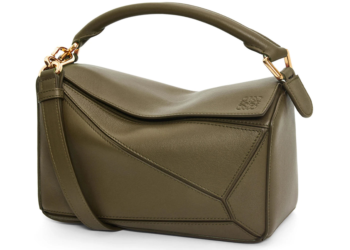 LOEWE Puzzle Bag Small Dark Khaki Green