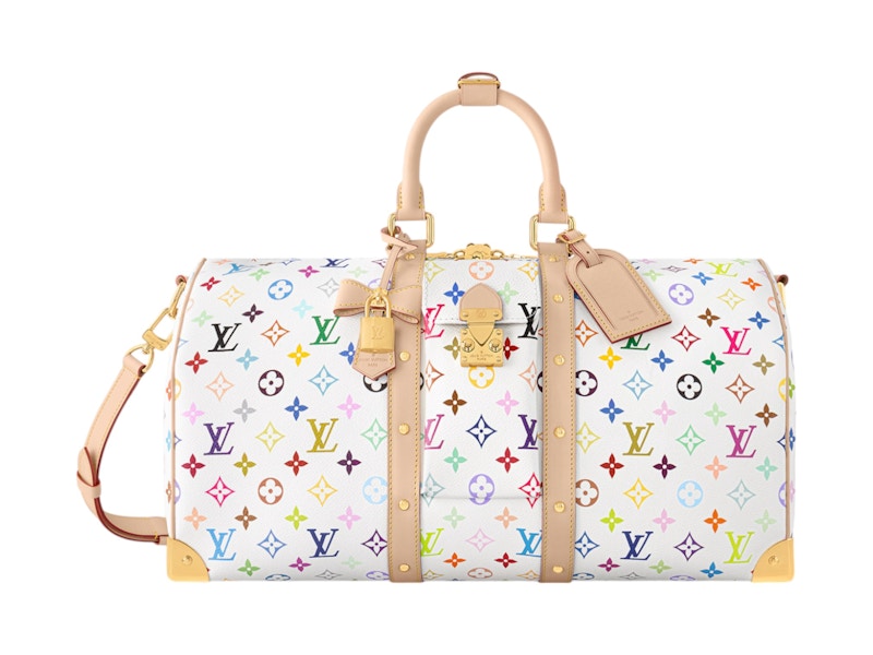 Louis Vuitton x Takashi Murakami Keepall Bandouliere 45 White Multicolored