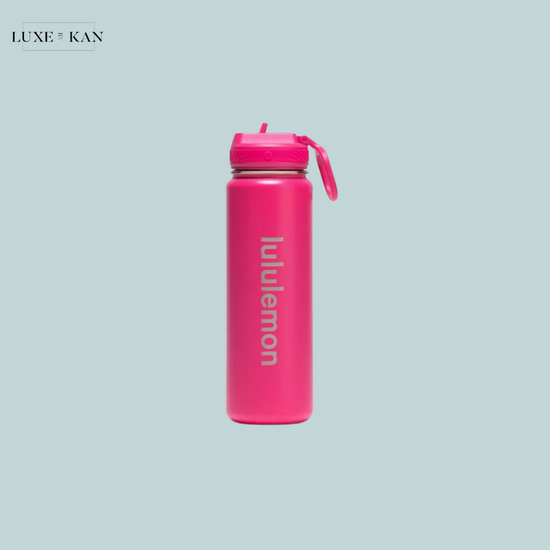 Lululemon Back to Life Sport Bottle 24oz Straw Lid Pink
