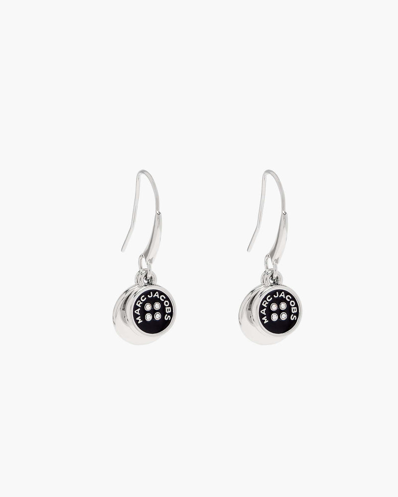 Marc Jacobs Marc Jacobs The Button Drop Earrings Silver/Black Silver/black