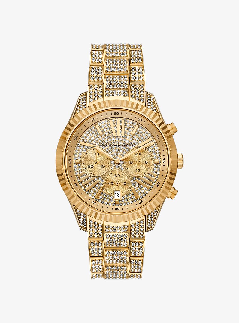 Michael Kors Oversized Lexington Pav Gold-Tone Watch
