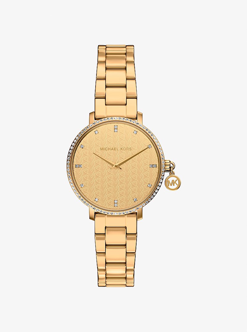 Michael Kors Mini Pyper Pav Gold-Tone Watch