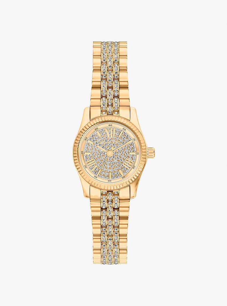 Michael Kors Petite Lexington Pav Gold-Tone Watch