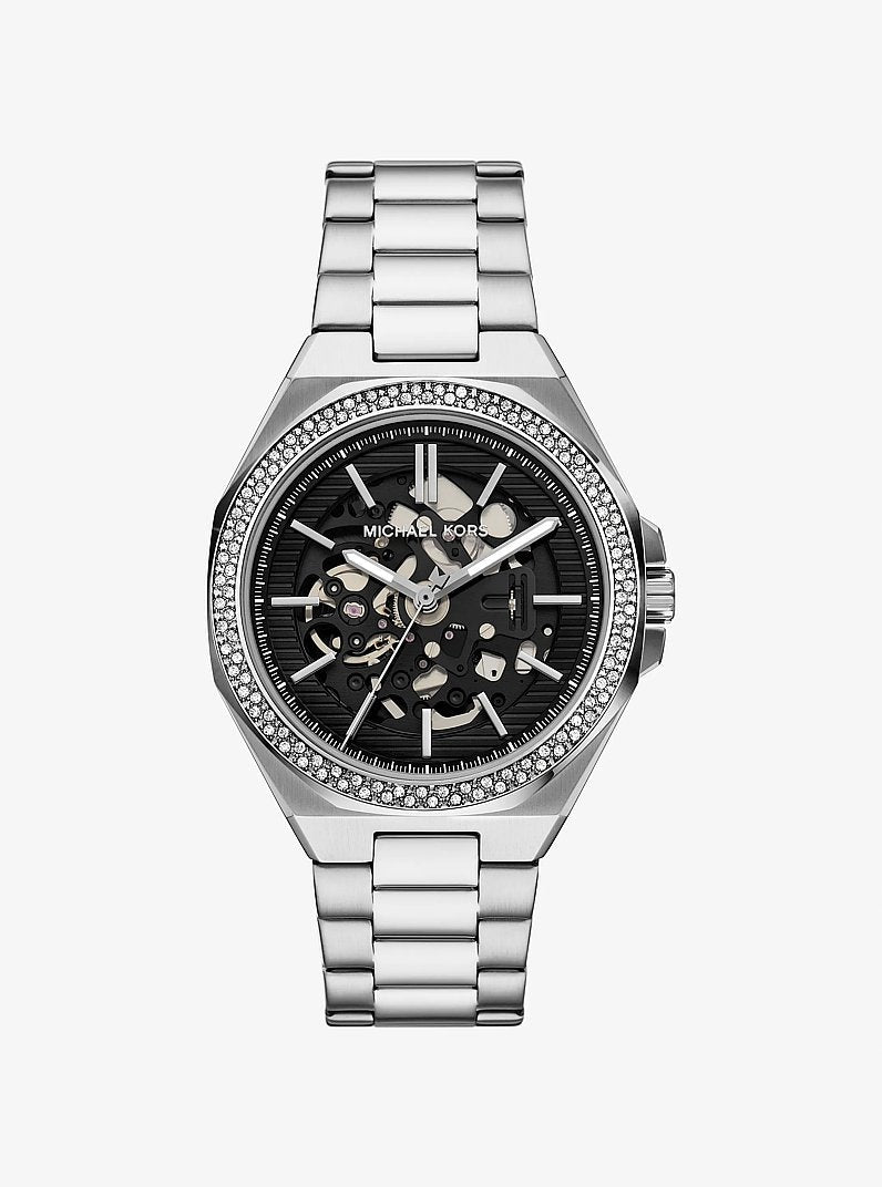 Michael Kors Oversized Callum Pave Silver-Tone Watch Silver