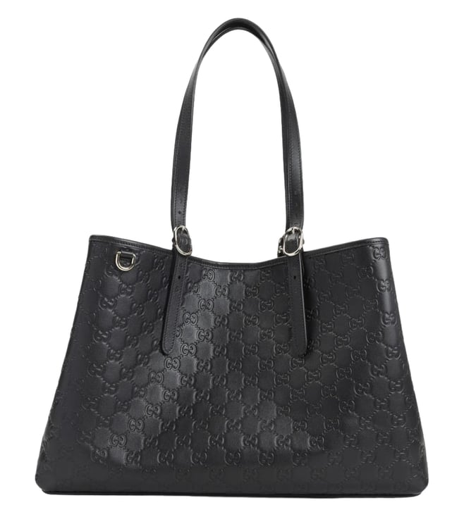 Black Gg Emblem Large Tote