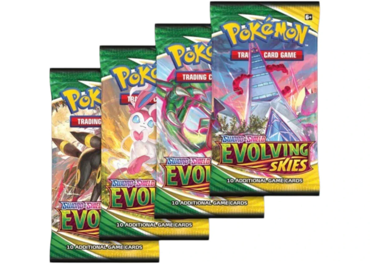 Pokemon Sword & Shield Evolving Skies Booster Pack 4X Lot Artwork May Vary