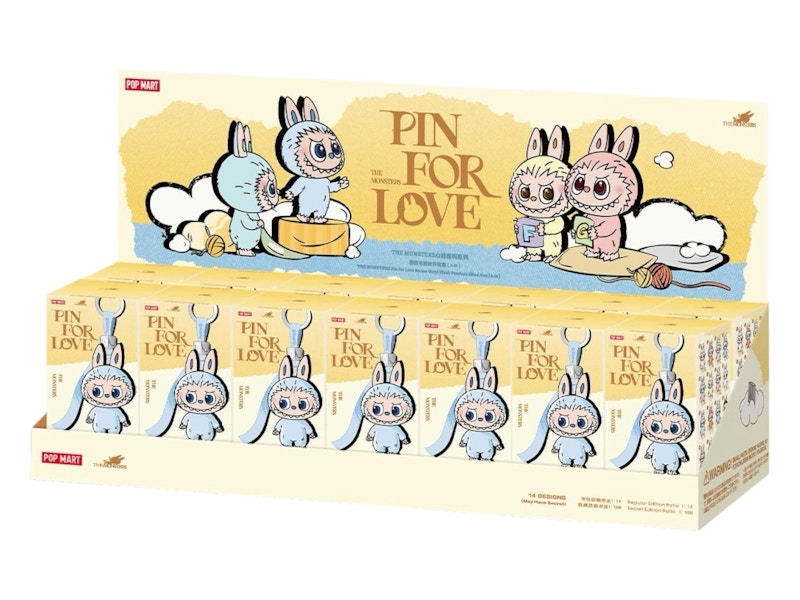 Pop Mart Labubu The Monsters Pin for Love Series Vinyl Plush Pendant (A-M) Sealed Case (14 Blind Box)