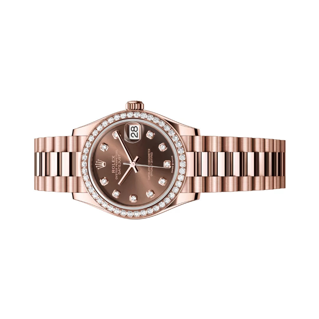 Rolex Datejust M278285RBR-0006 President Bracelet 31mm Everose Gold Dial Womens Watch