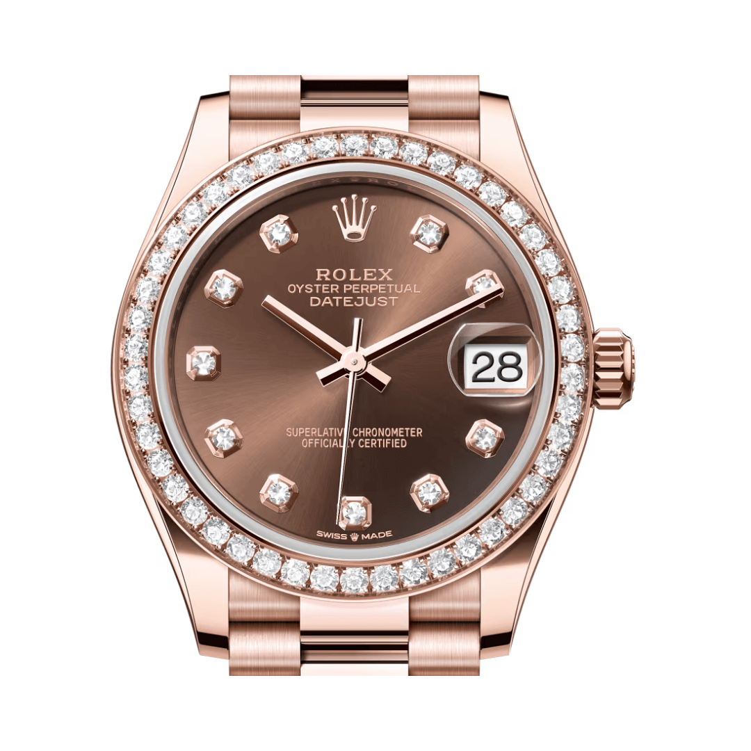 Rolex Datejust M278285RBR-0006 President Bracelet 31mm Everose Gold Dial Womens Watch