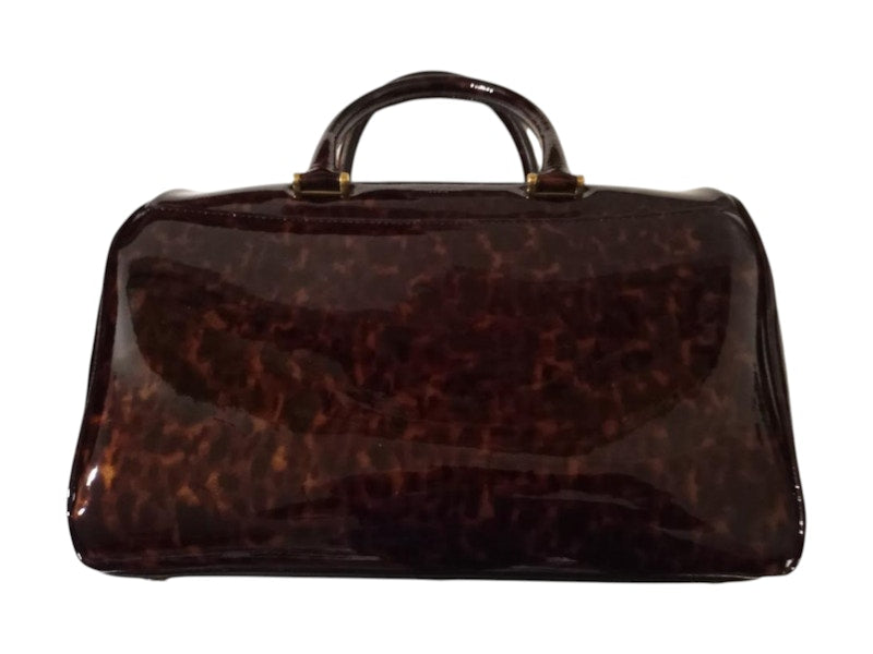 Saint Laurent Patent Leather Duffle Bag Tortoise Shell