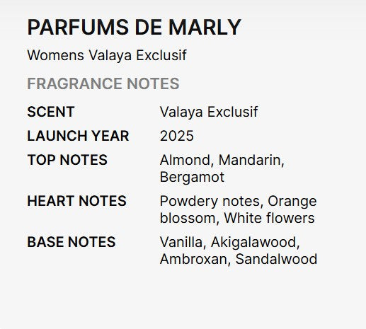 Parfums De Marly Valaya Exclusif Eau de Parfum for Women 75ml