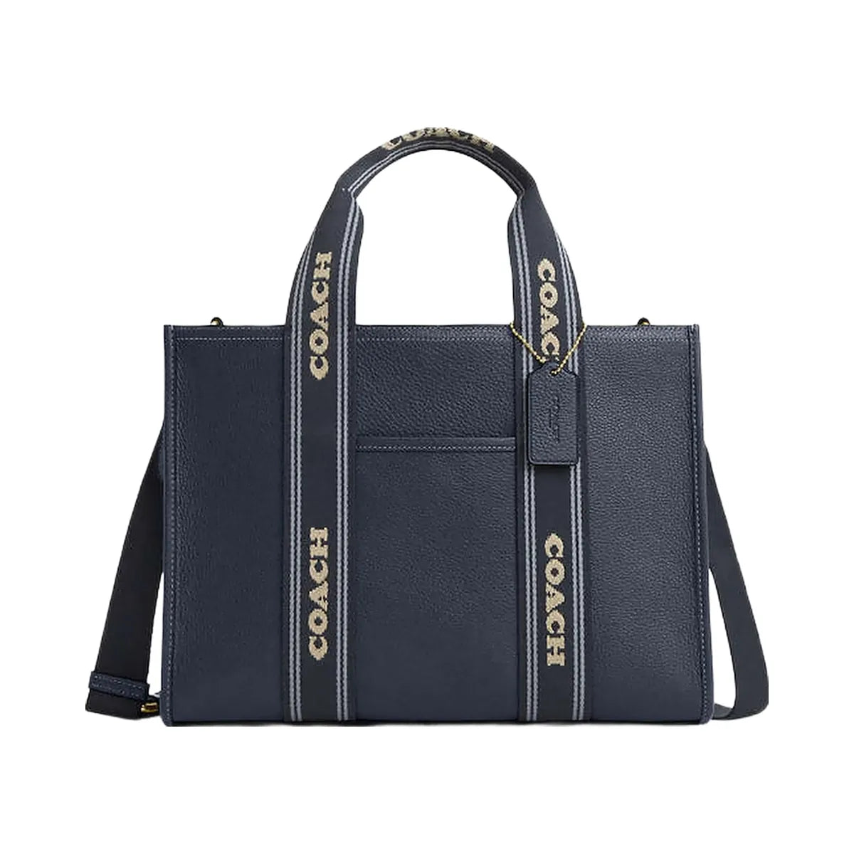 Coach Smith Tote Bag Pebbled Leather-Gold-Denim Multi