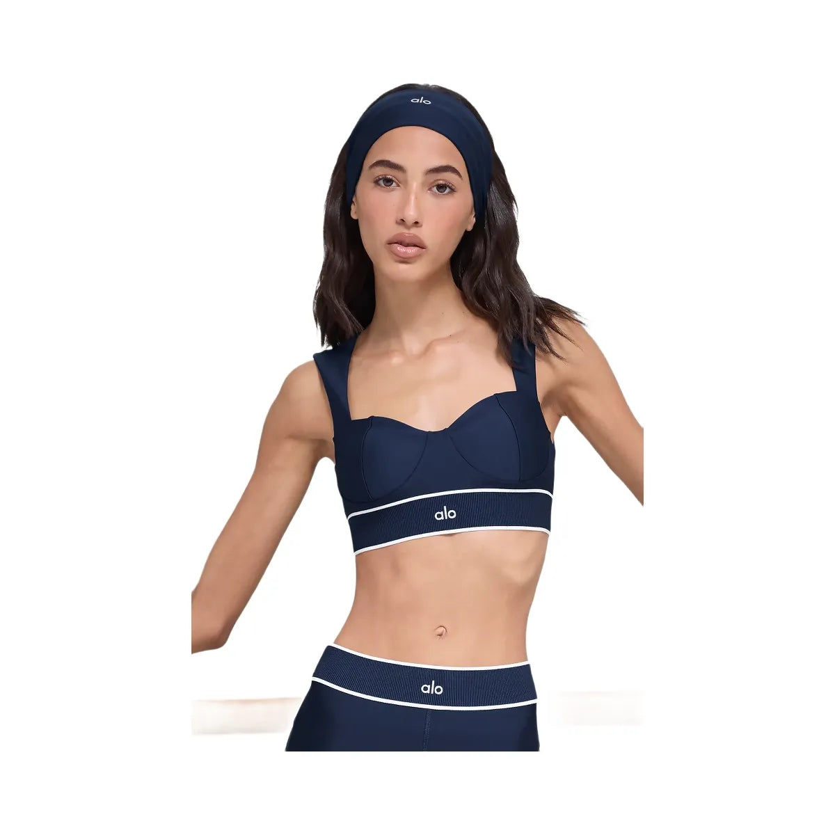 Alo Women's Airlift Alignment Bra - Navy/White