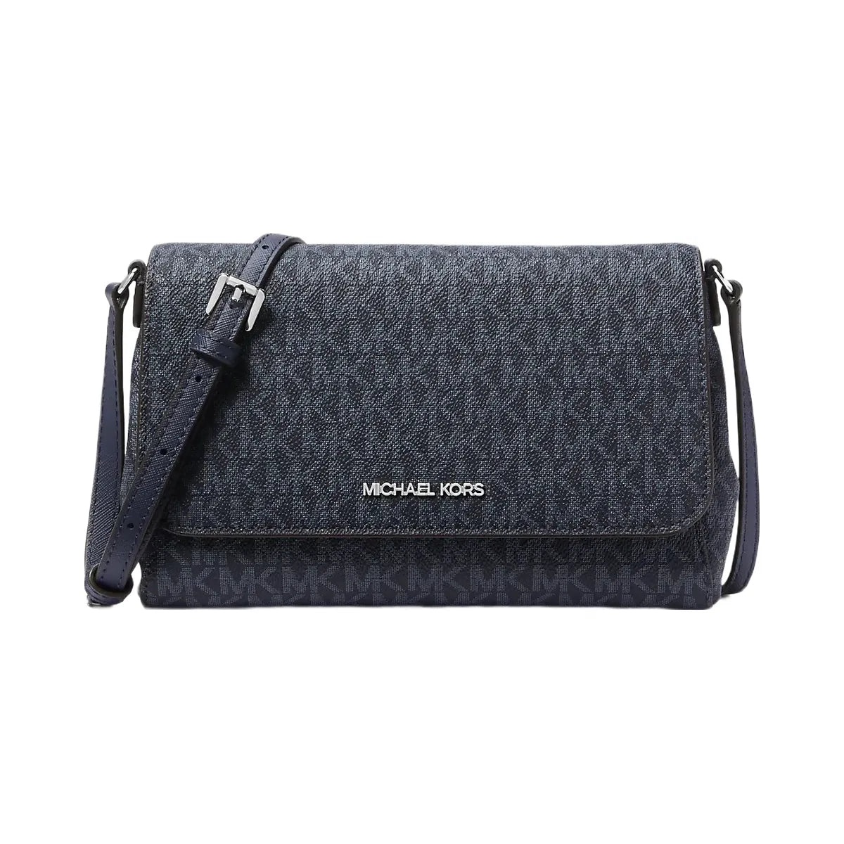 Michael Kors Medium Signature Logo Convertible Crossbody Bag Navy