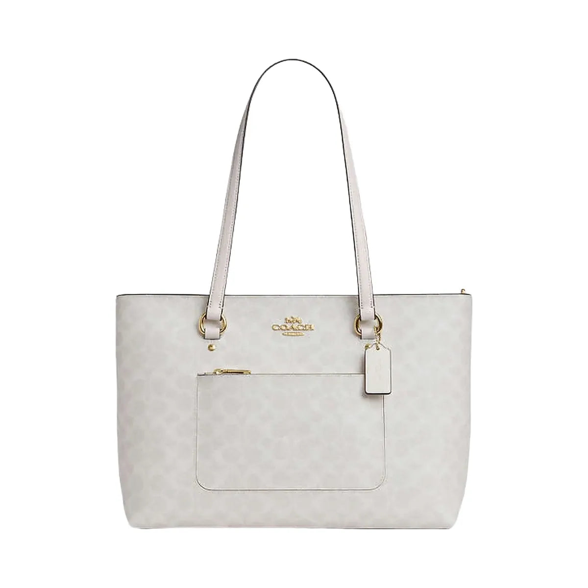 Coach Station Tote Bag In Signature Canvas Signature Canvas-Gold-White-Chalk