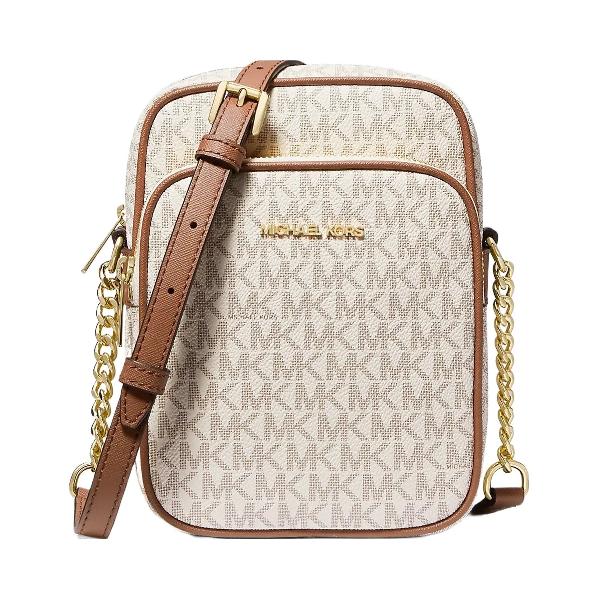 Michael Kors Jet Set Travel Medium Logo Crossbody Bag Vanilla