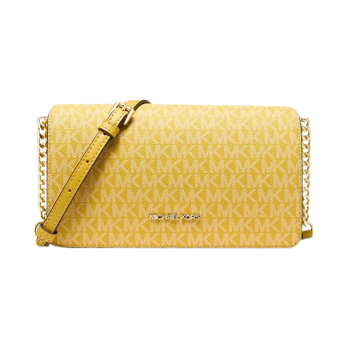 Michael Kors Jet Set Medium Signature Logo Crossbody Bag Honey