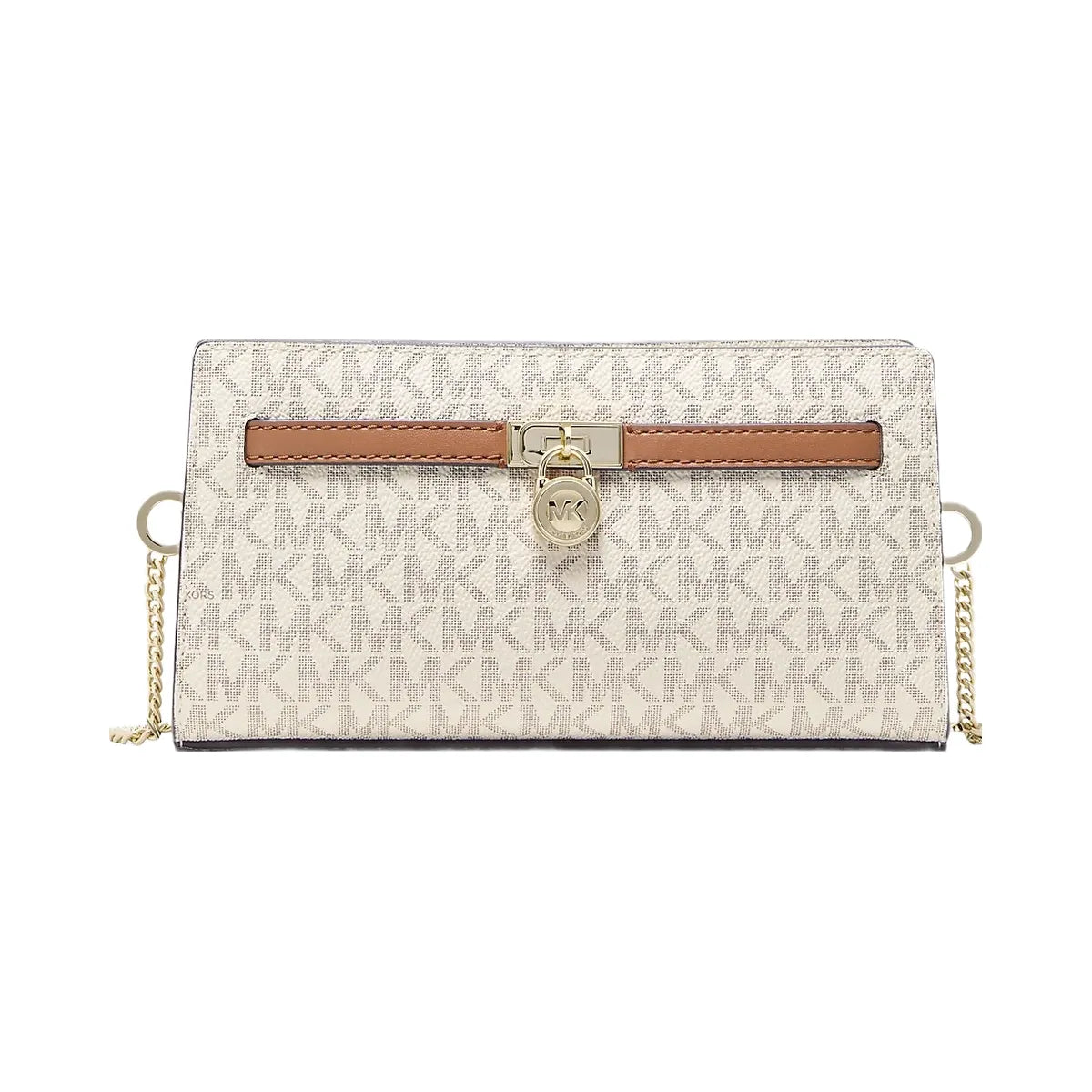 Michael Kors Hamilton Moderne Extra-Small Signature Logo Convertible Crossbody Bag Vanilla-Acorn
