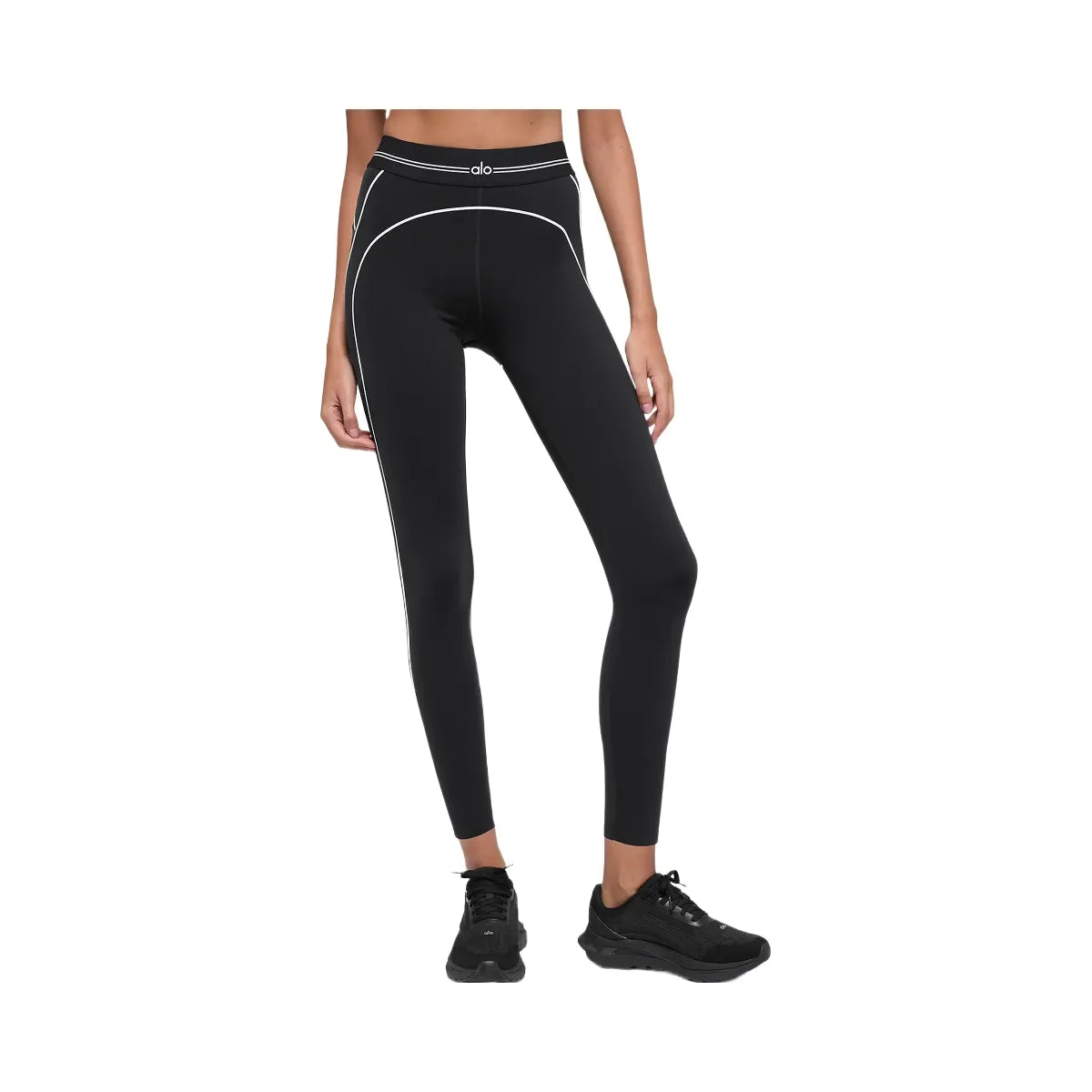 Alo Women's Airbrush High-Waist 7/8 Heart Throb Legging - Black/White