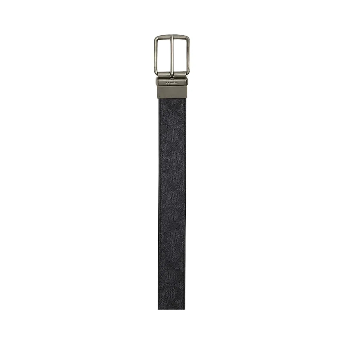 Coach Boxed Card Case And Belt Set In Signature Canvas Signature Canvas-Gunmetal-Charcoal-Black
