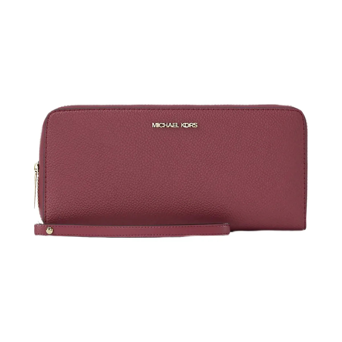 Michael Kors Jet Set Travel Large Pebbled Leather Wristlet Cherry