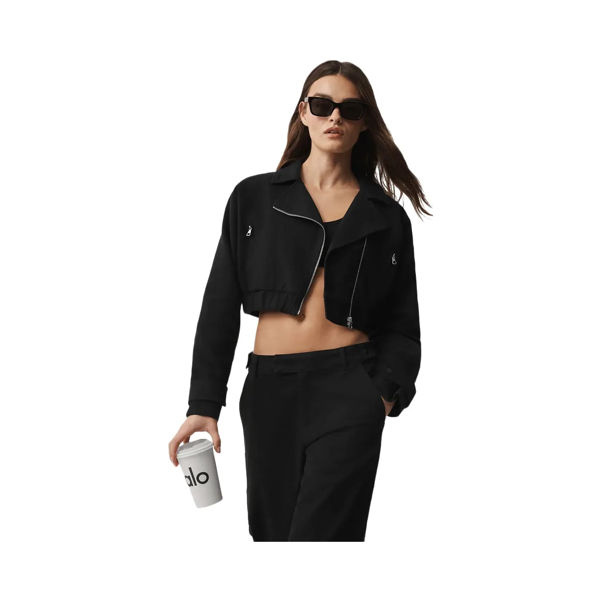 Alo Women's Cropped Cosmopolitan Jacket - Black
