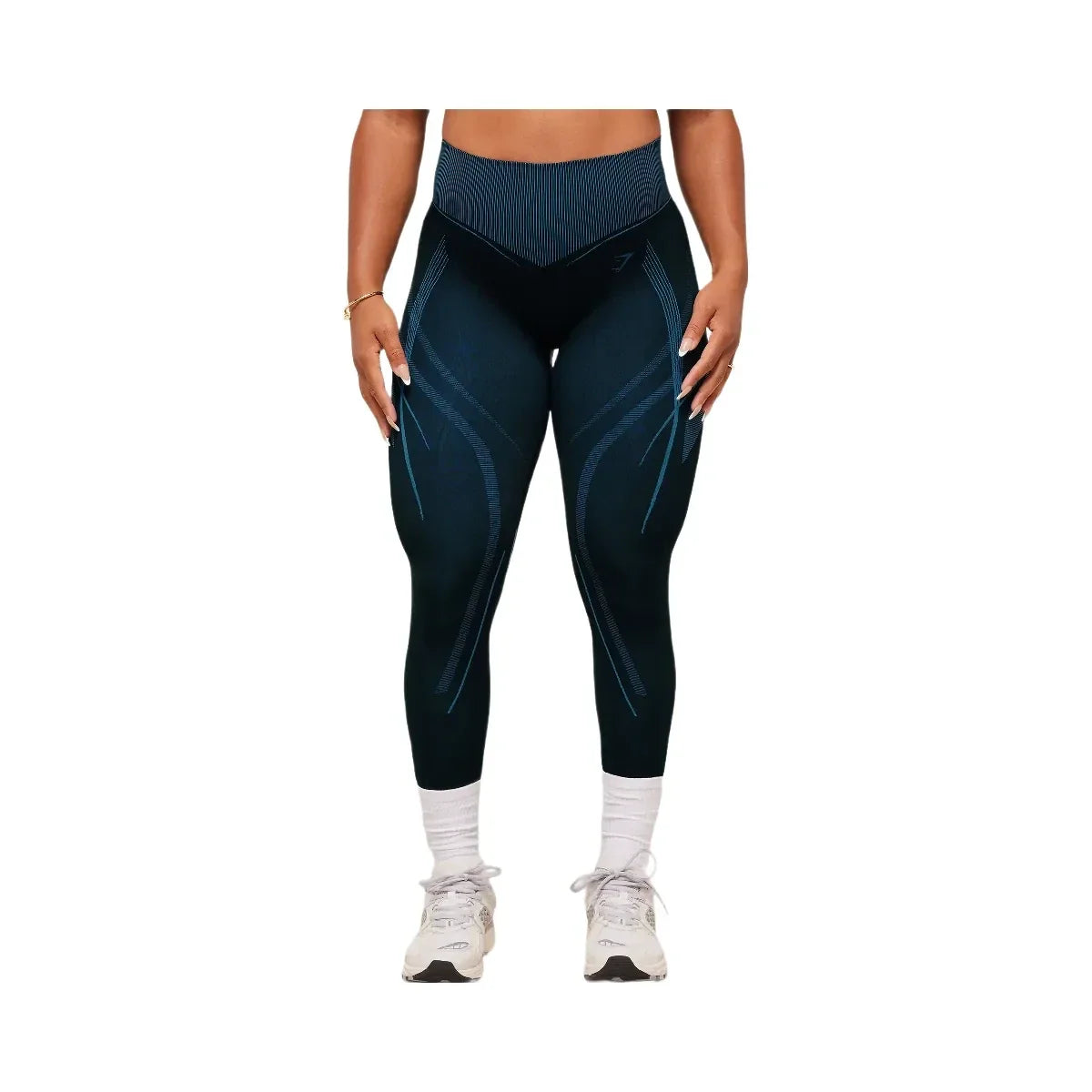 Gymshark x Analis Seamless Leggings - Midnight Blue/Lats Blue