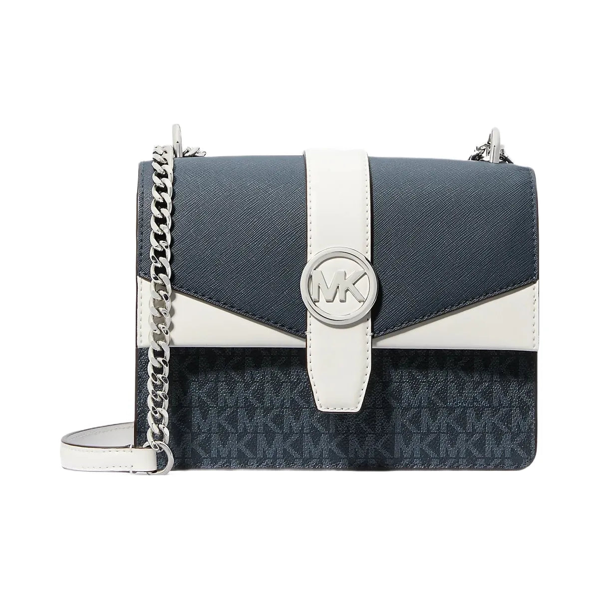 Michael Kors Greenwich Small Color-Block Signature Logo Crossbody Bag Admirl Multi