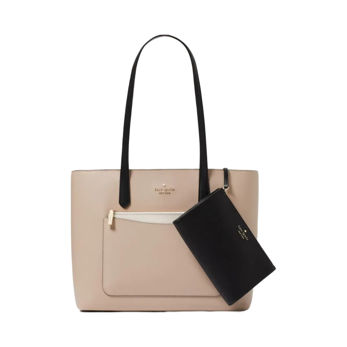Kate Spade Staci Colorblock Leather Large Tote Set Warm Beige Multi