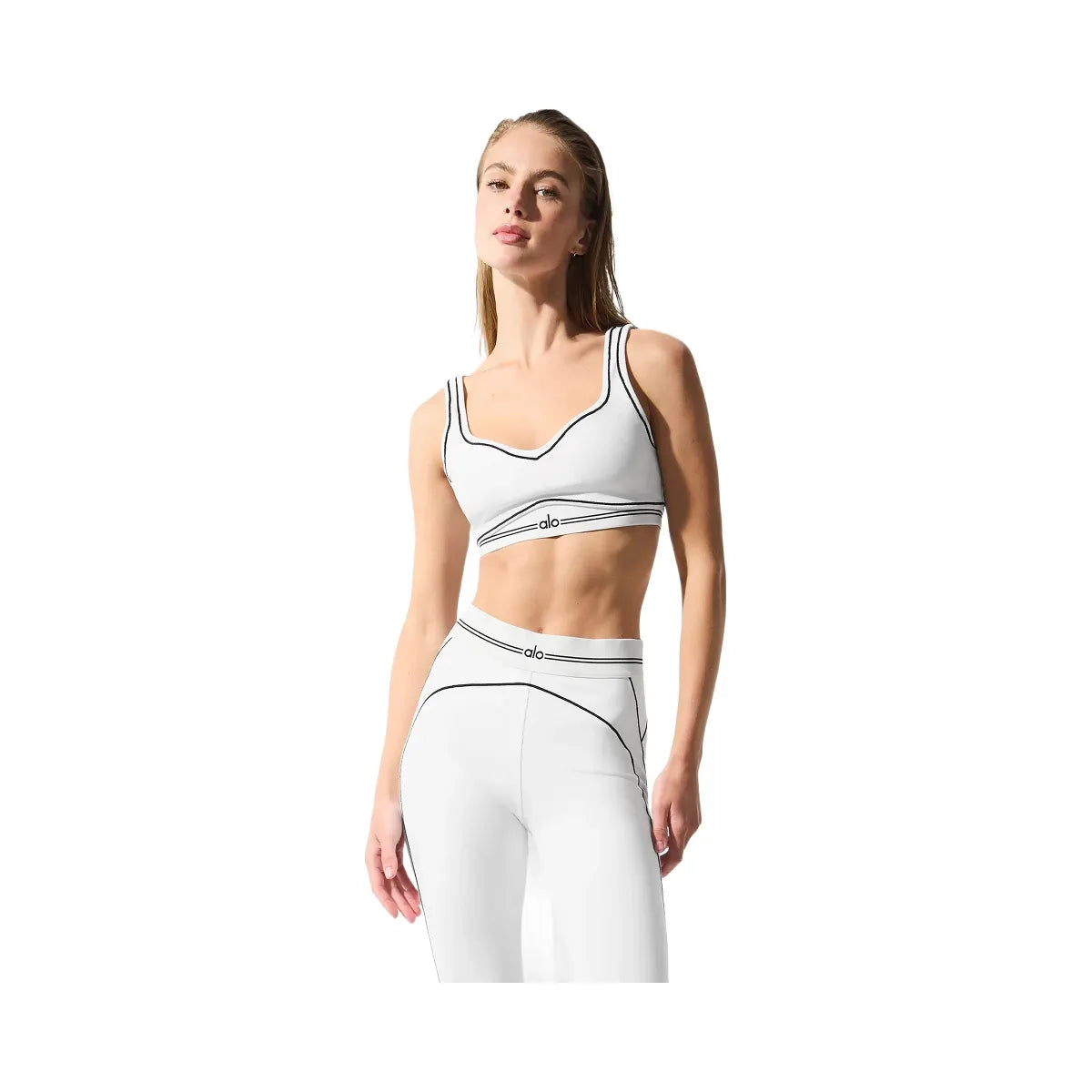 Alo Women's Airbrush Heart Throb Bra - White/Black