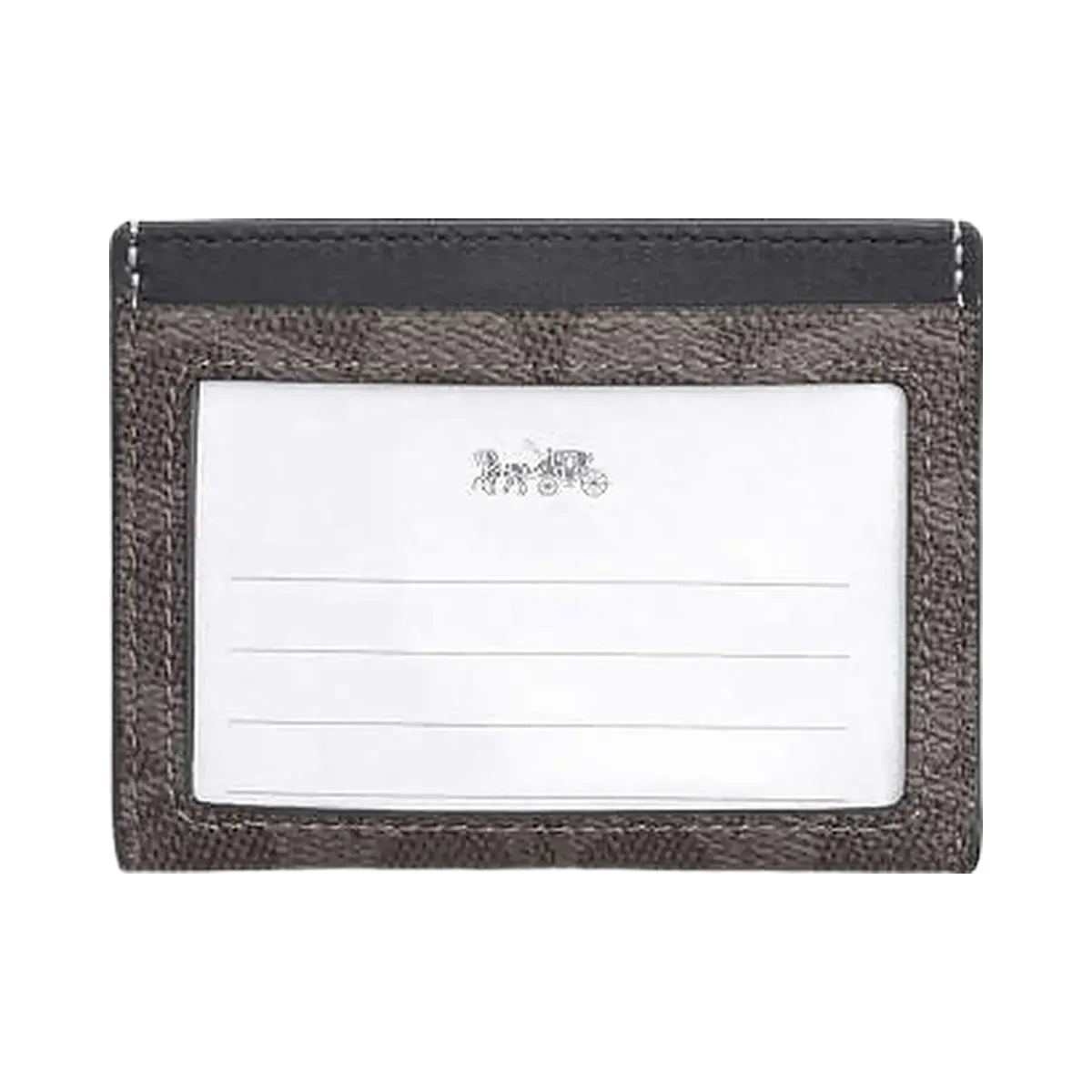 Coach Slim Id Card Case In Signature Canvas Signature Canvas-Grey-Charcoal