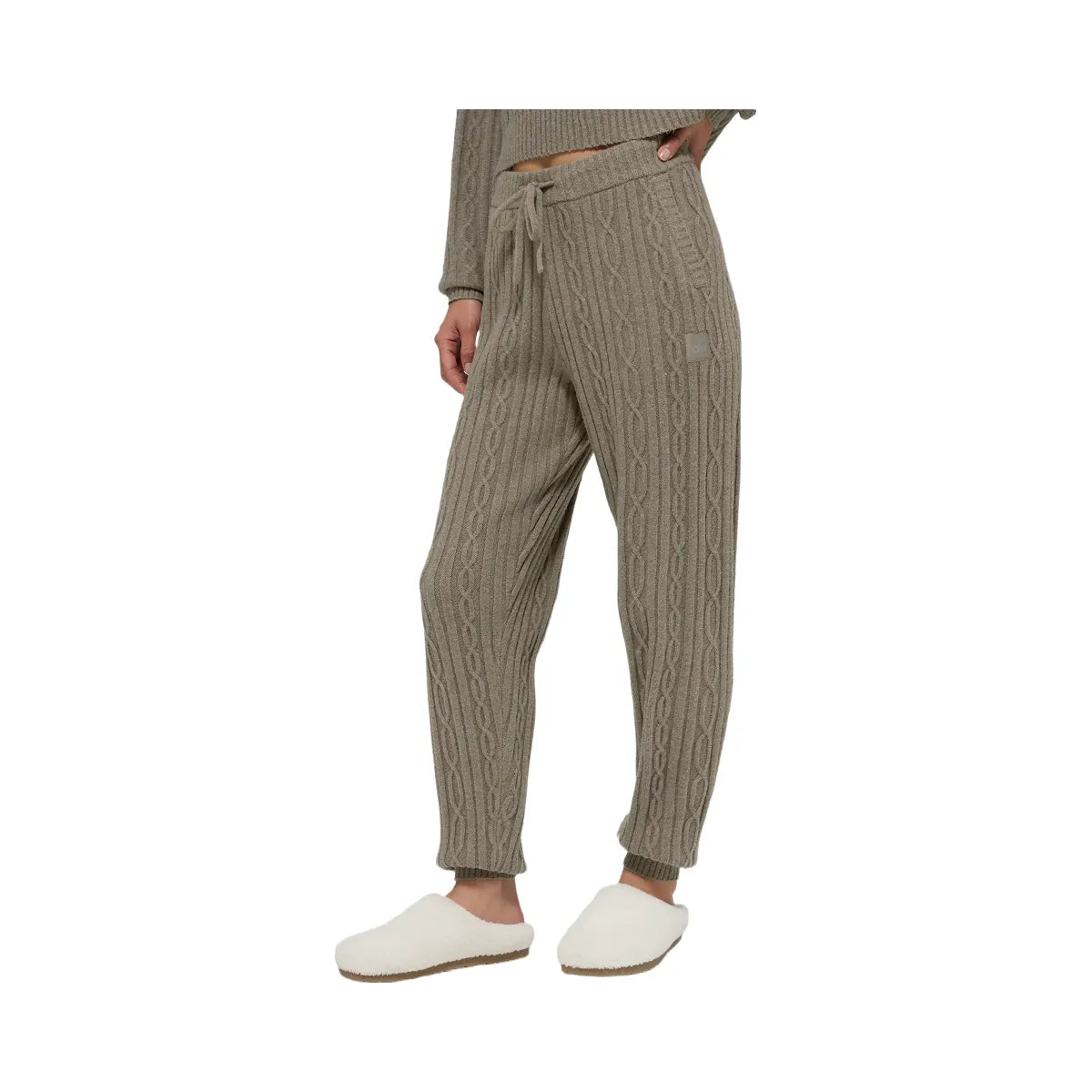 Alo Women's Cable Knit Winter Bliss Pant - Light Cocoa