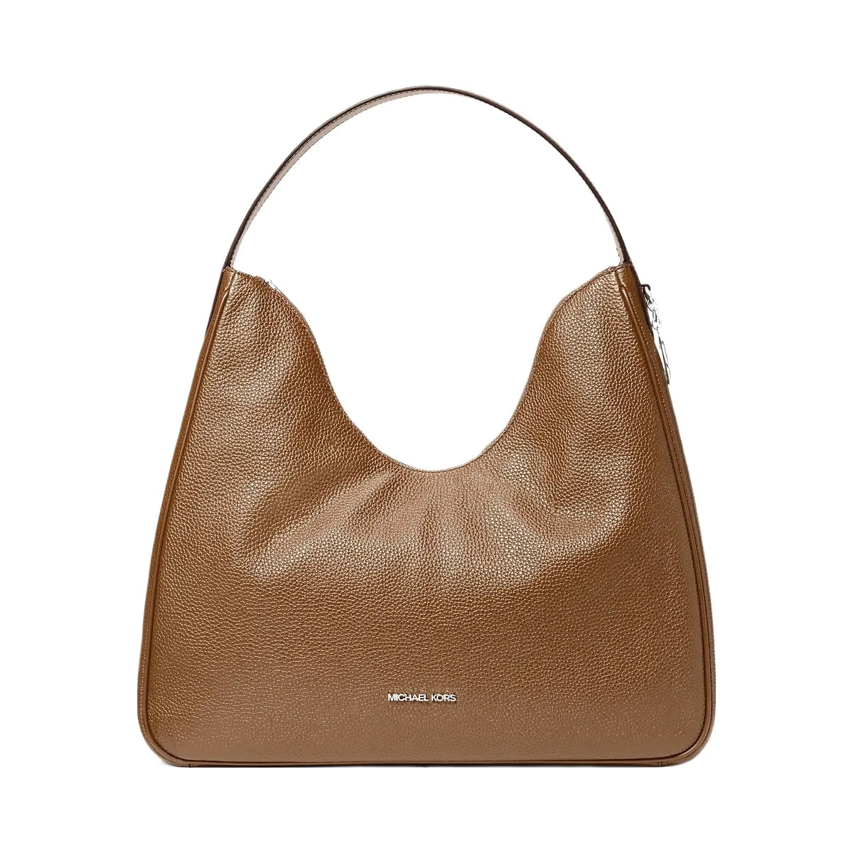 Michael Kors Nayla Medium Pebbled Leather Hobo Shoulder Bag Driftwood