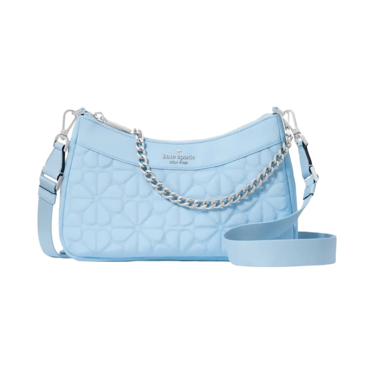 Kate Spade Flower Quilted Fabric Convertible Crossbody Montauk Blue