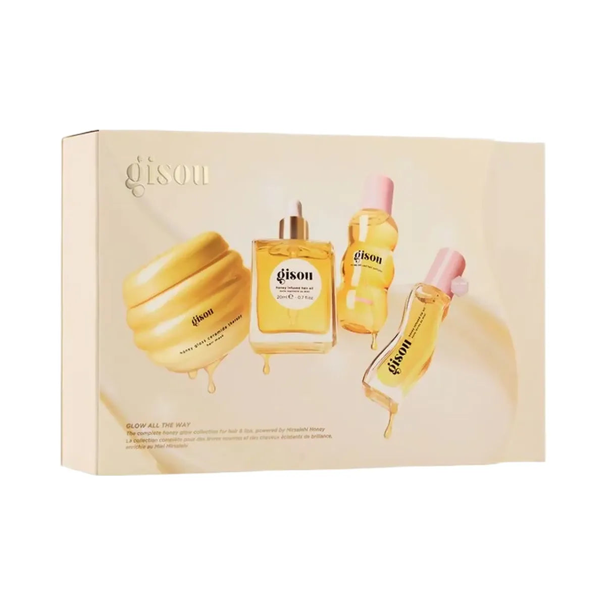 Gisou Glow All The Way Hair and Lip Gift Set