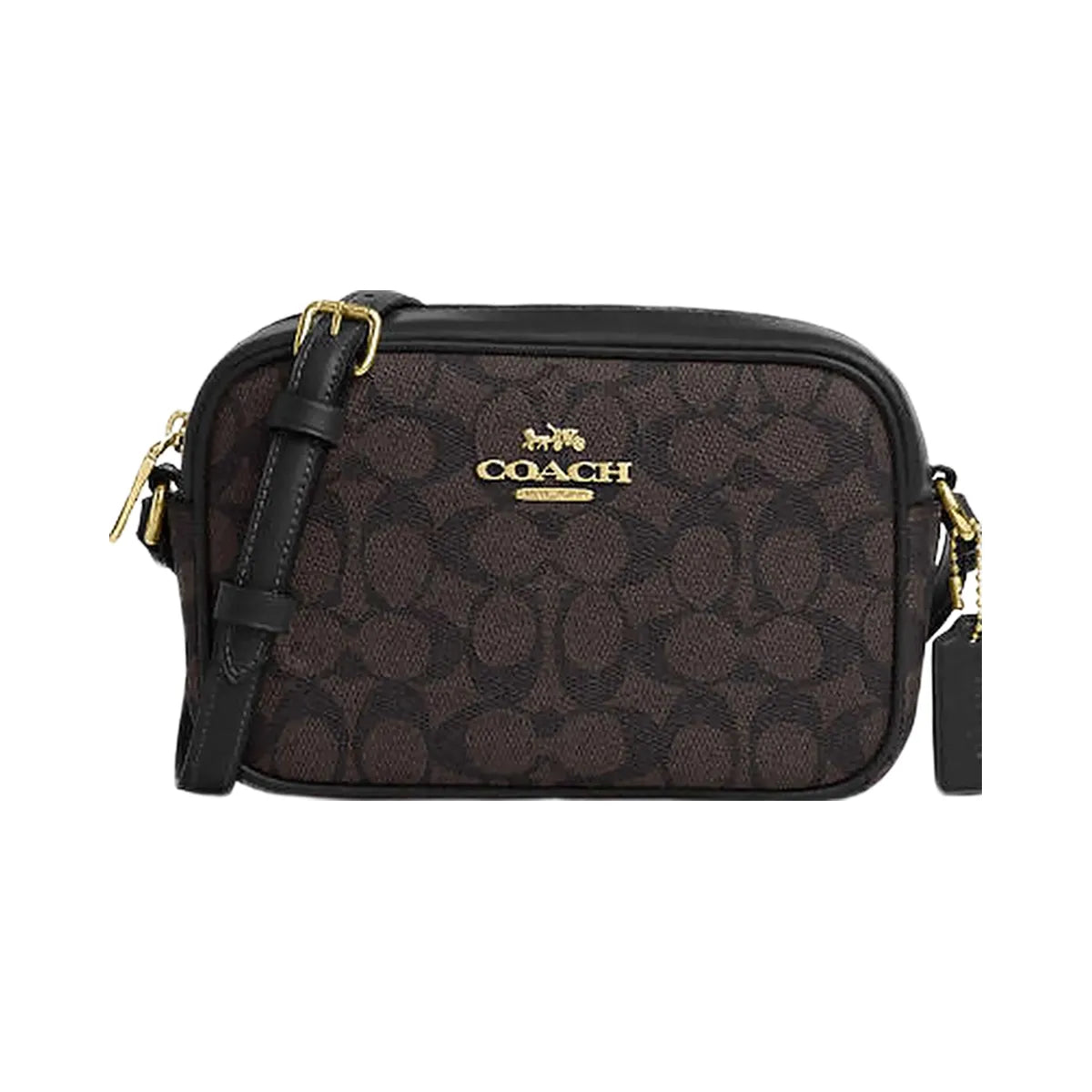 Coach Mini Jamie Camera Bag In Signature Canvas Signature Canvas-Gold-Walnut-Black