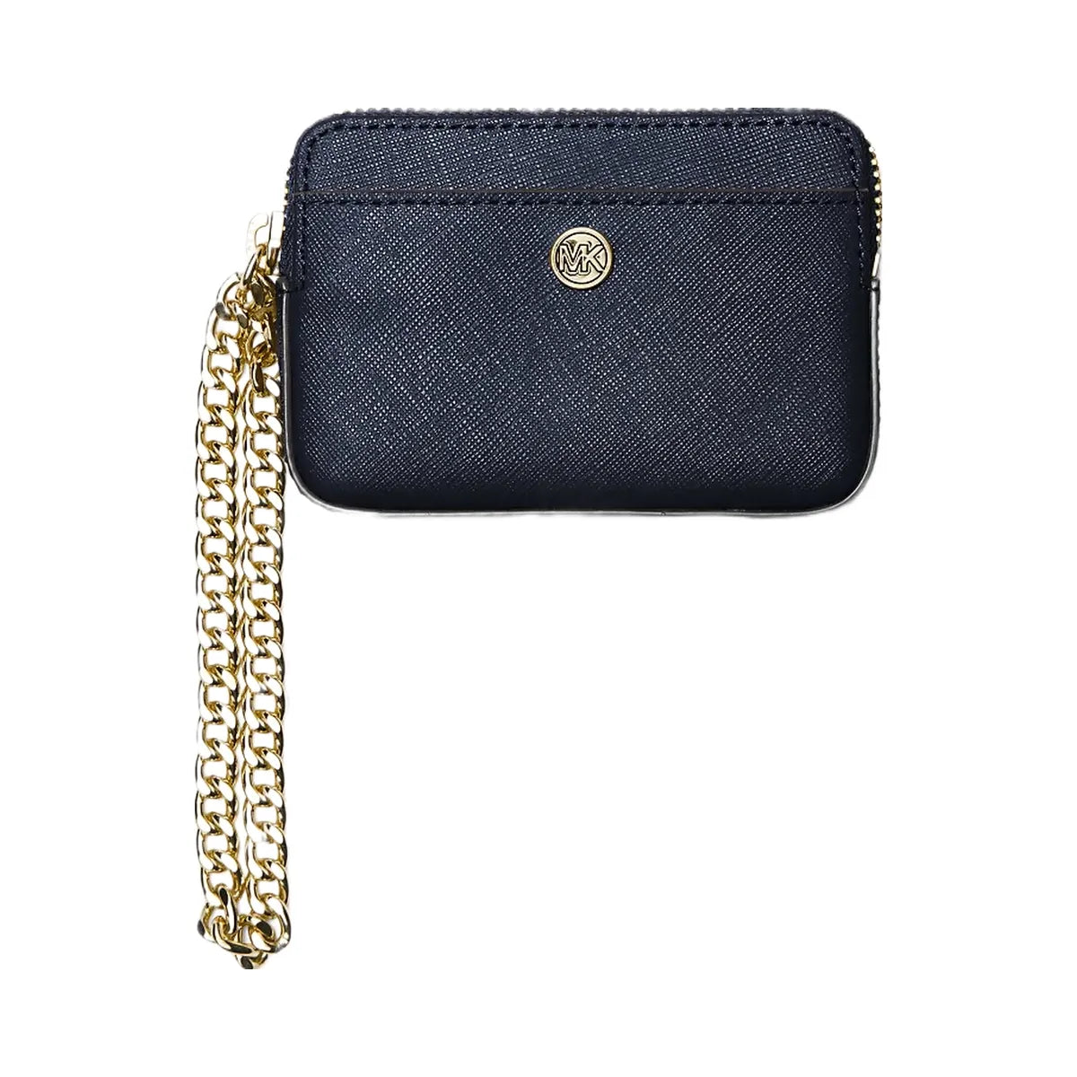 Michael Kors Medium Saffiano Leather Chain Card Case Navy
