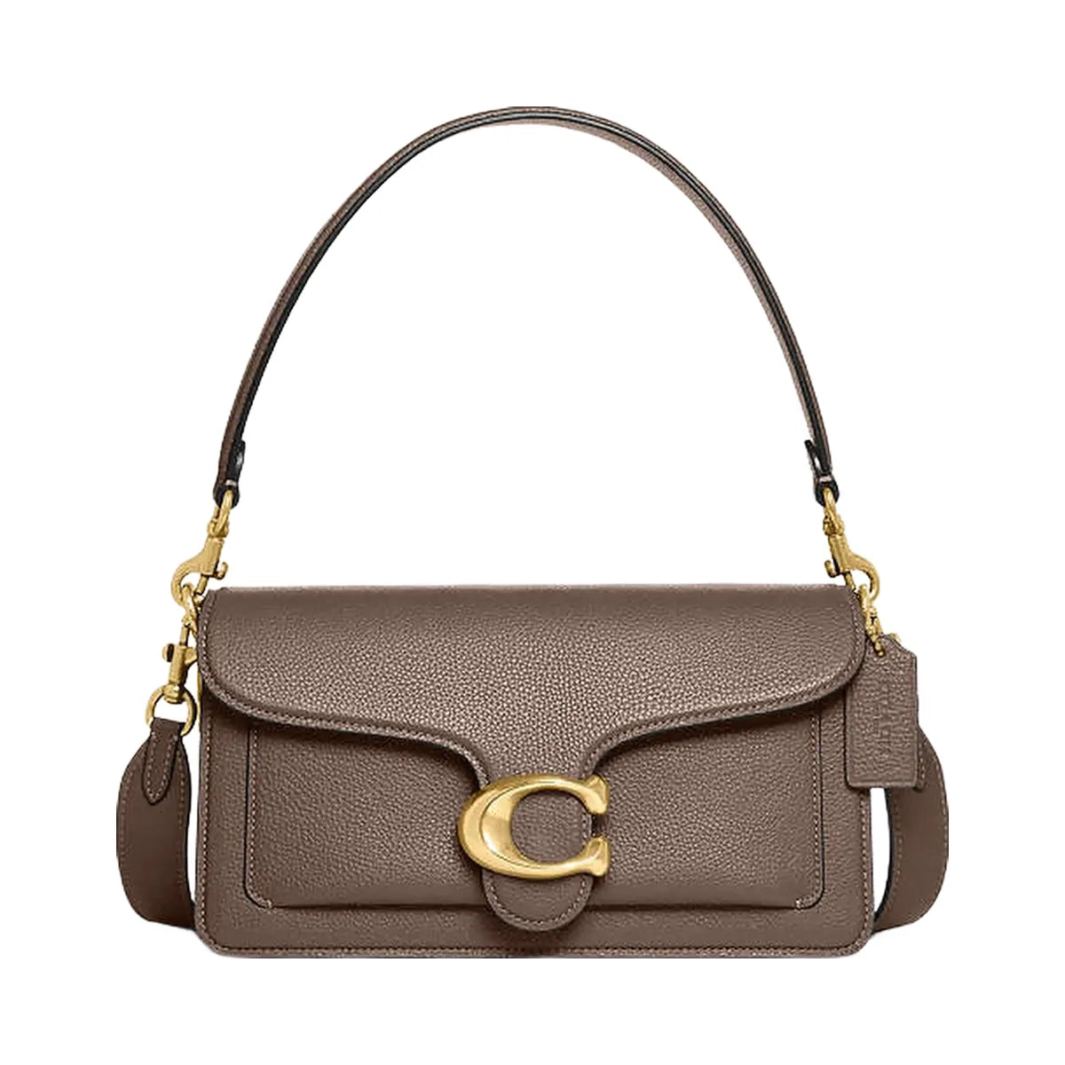 Coach Tabby Shoulder Bag 26 Polished Pebble Leather-Brass-Dark Stone