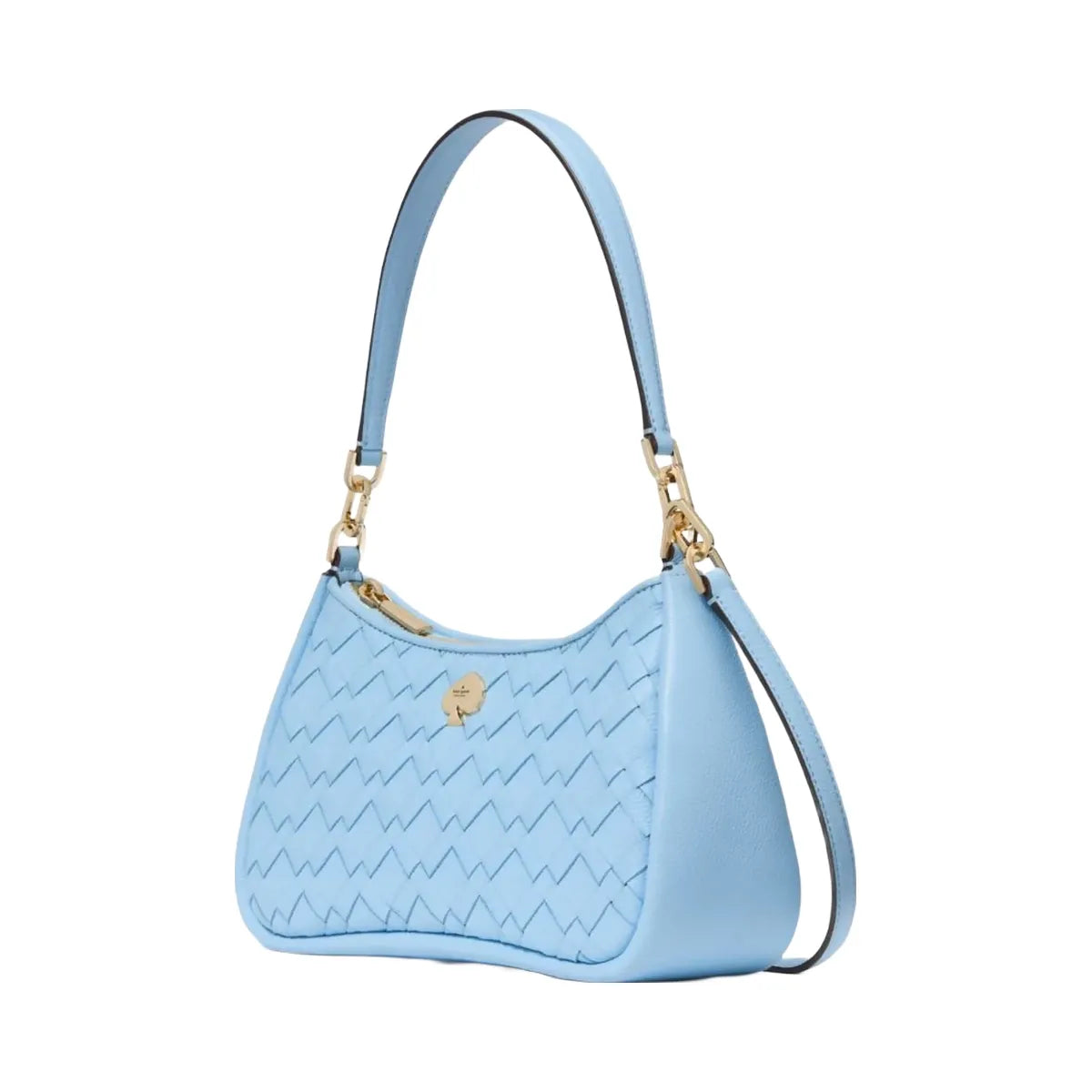 Kate Spade Kayla Woven Leather Small Convertible Shoulder Bag Montauk Blue