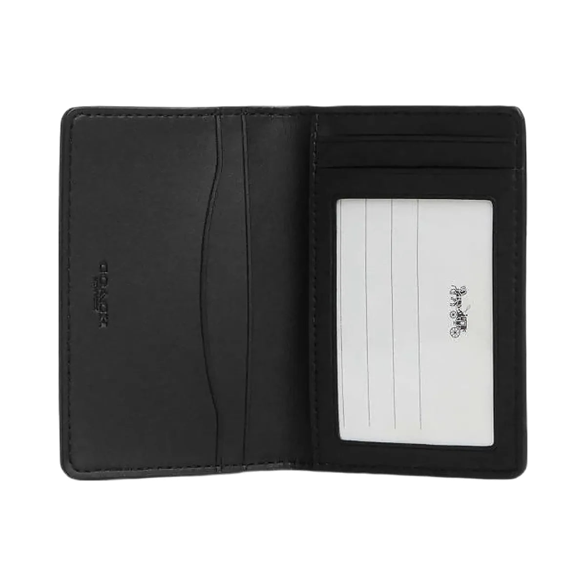 Coach Id Wallet In Signature Canvas Signature Canvas-Charcoal-Black