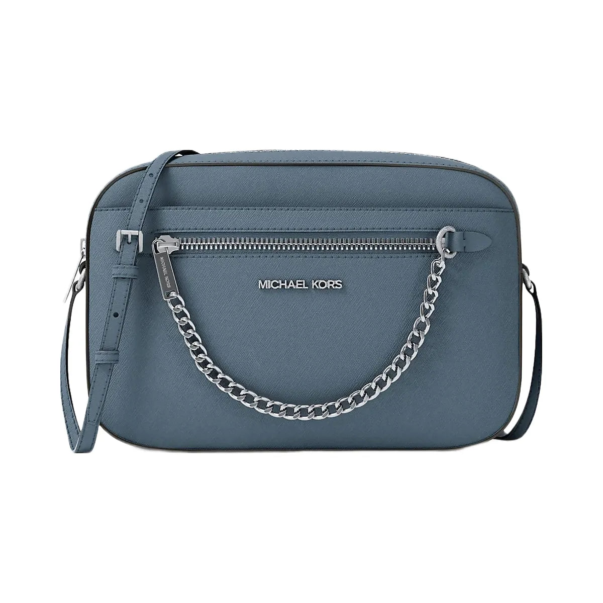 Michael Kors Jet Set Large Saffiano Leather Crossbody Bag Cornflower