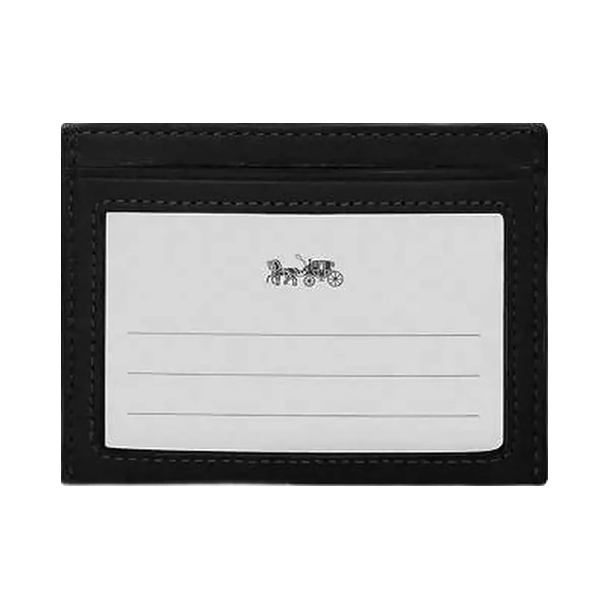 Coach Slim Id Card Case Glazed Leather-Silver-Black