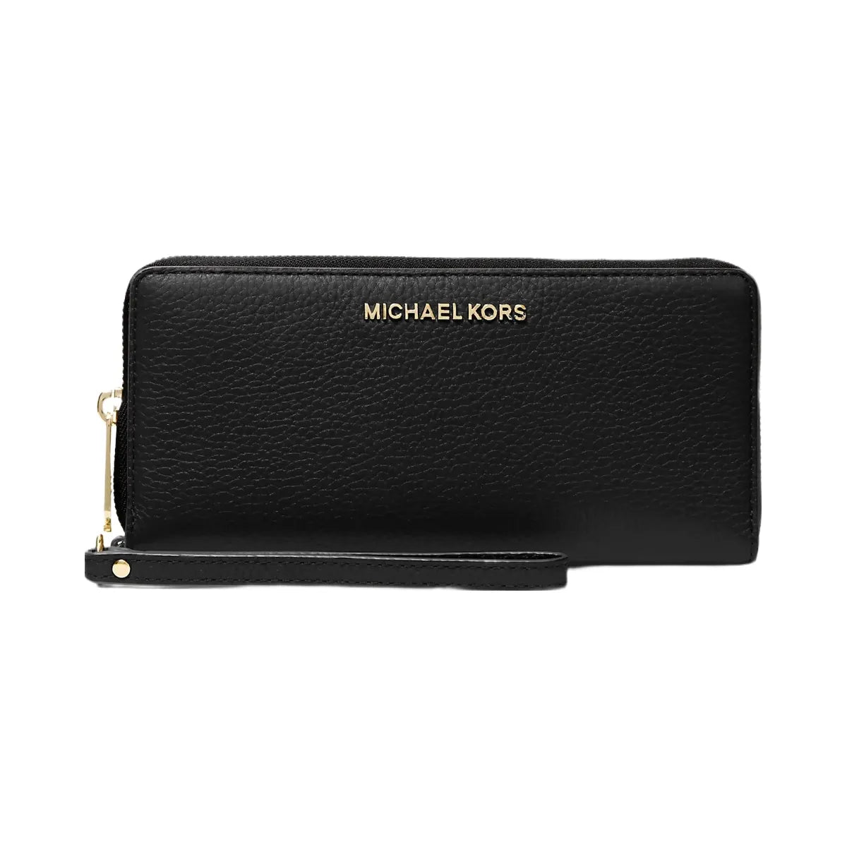 Michael Kors Jet Set Travel Large Pebbled Leather Wristlet Black